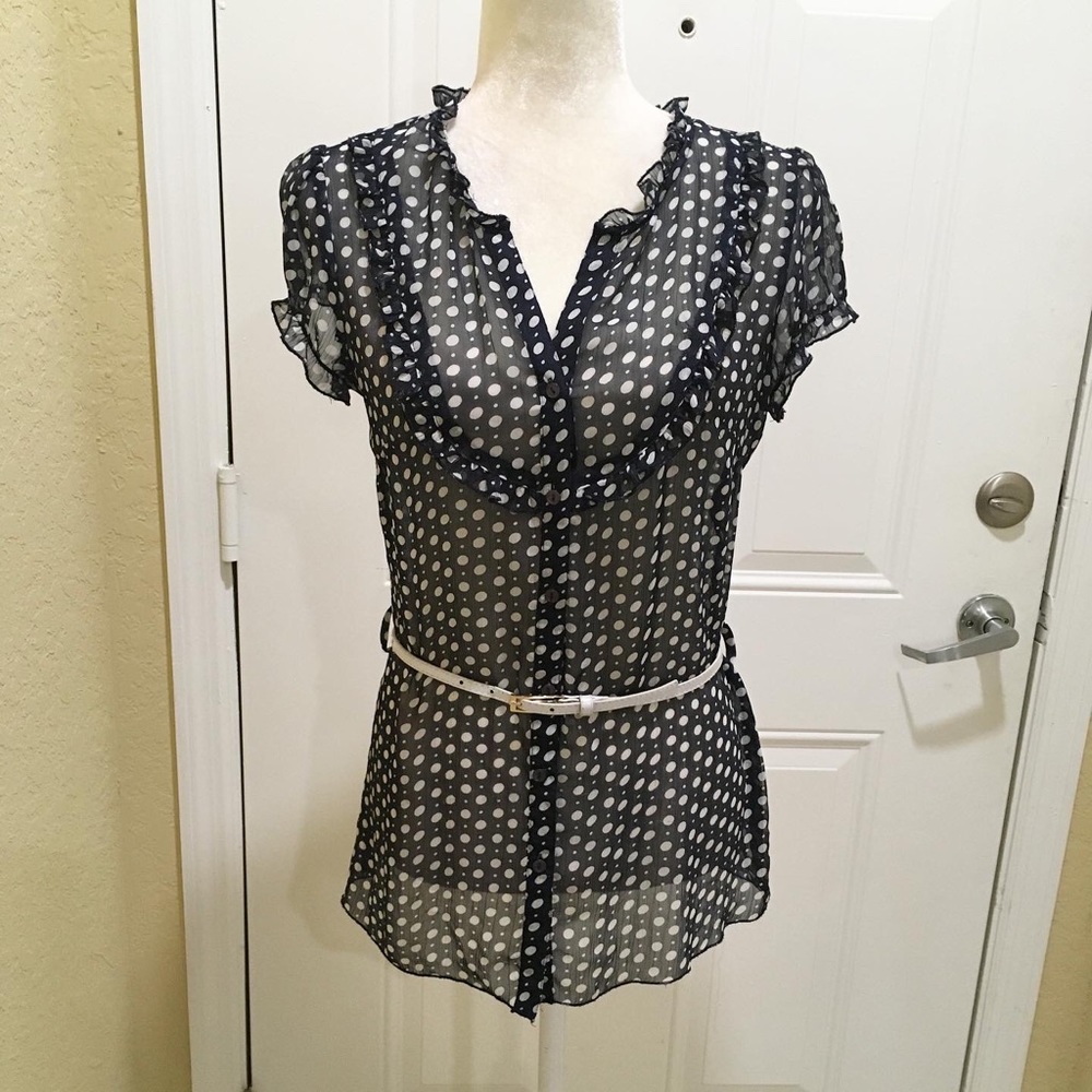 Sheer polka dot cute top